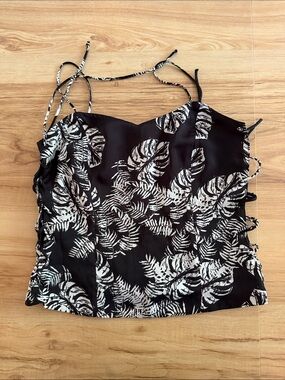 Black & White Fern-Print Top